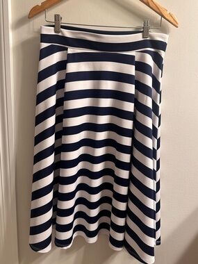 Striped Navy and White Skirt